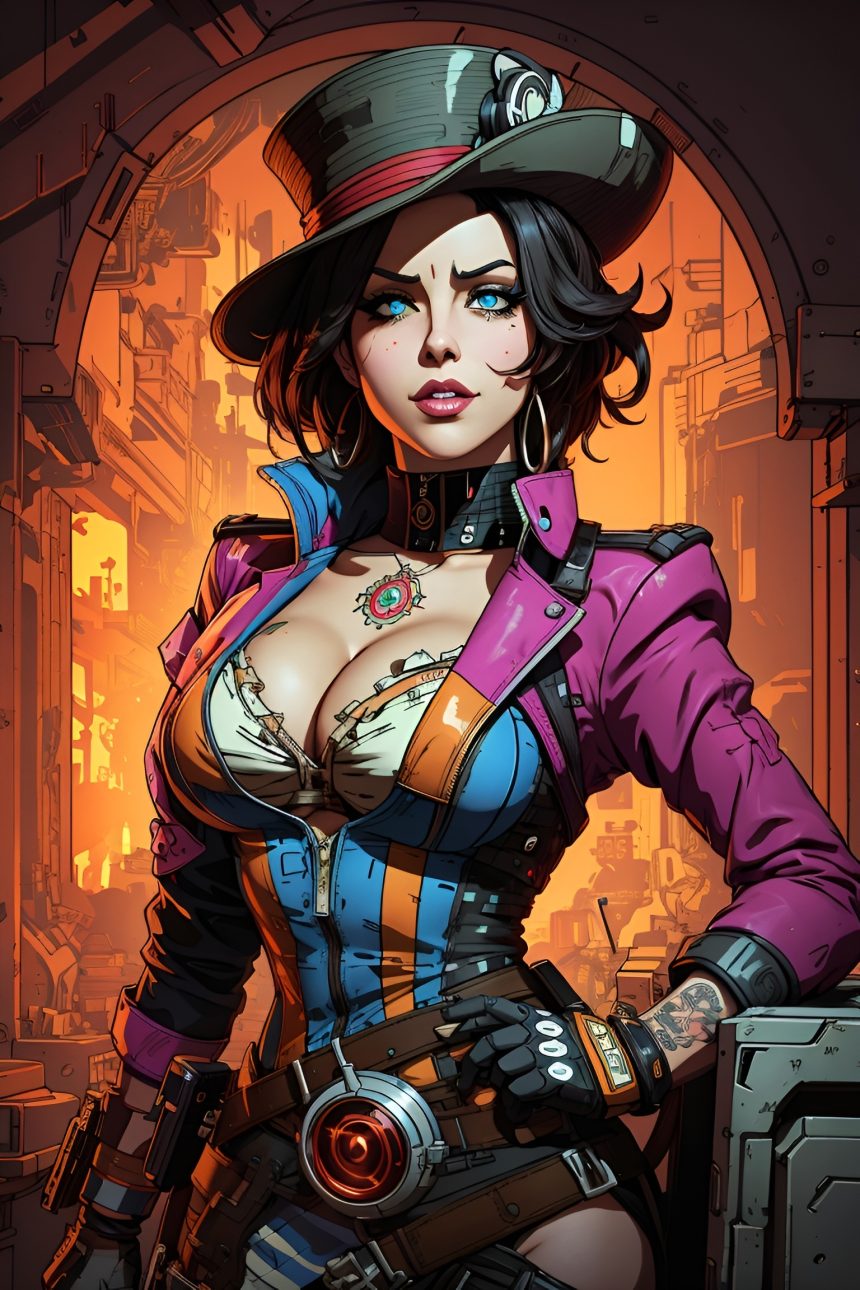 Иллюстрация Безумной Мокси из Borderlands