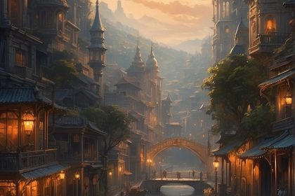 Иллюстрация города, вдохновленная творчеством Гюстава Доре